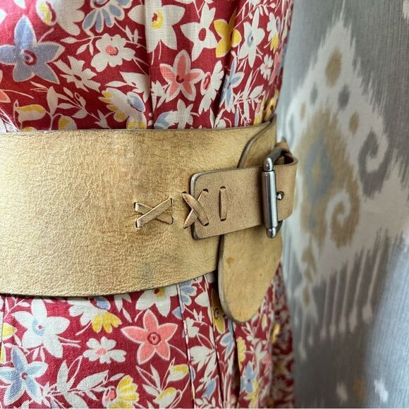 Ralph Lauren Italian Distressed Roughout Tan Suede Southwestern Utility Hip Belt - Picture 15 of 16